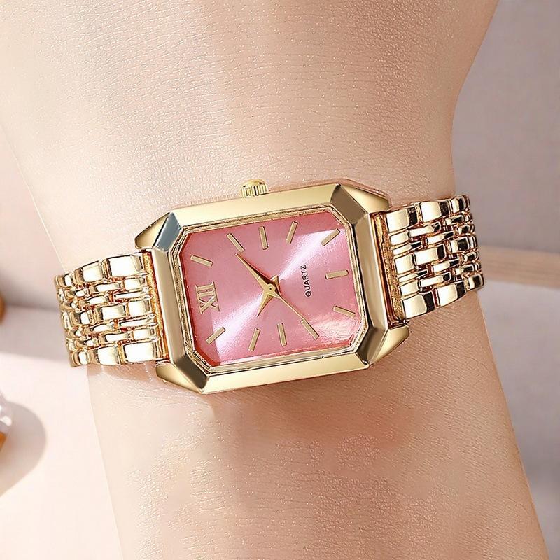 Chain Type Square Watch, Schoolgirl Style, Niche, Retro, Simple, Light Luxury, High-End Sense Steel Strap Watch, Ladies