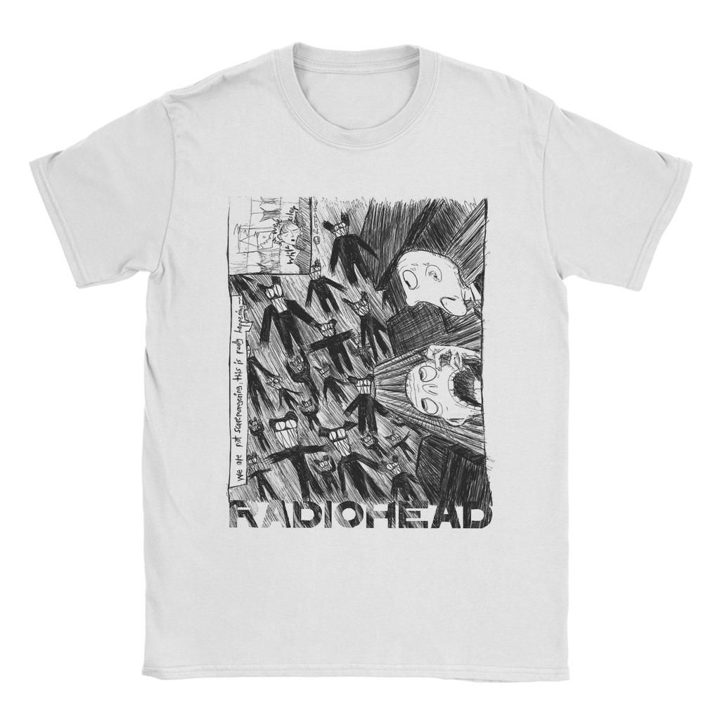 Novelty Radiohead Creep T-Shirt Unisex Cotton Short Sleeve Rock Band Round Neck Summer Tops Shirts