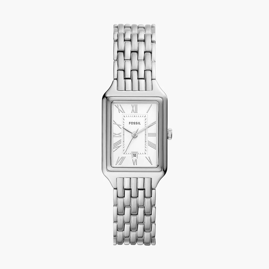 

Fossil Raquel Quartz Stainless Steel Three-finger Watch - Square Series - Stainless Steel Case / Crystal Crystal Surface ES5221 серебряный