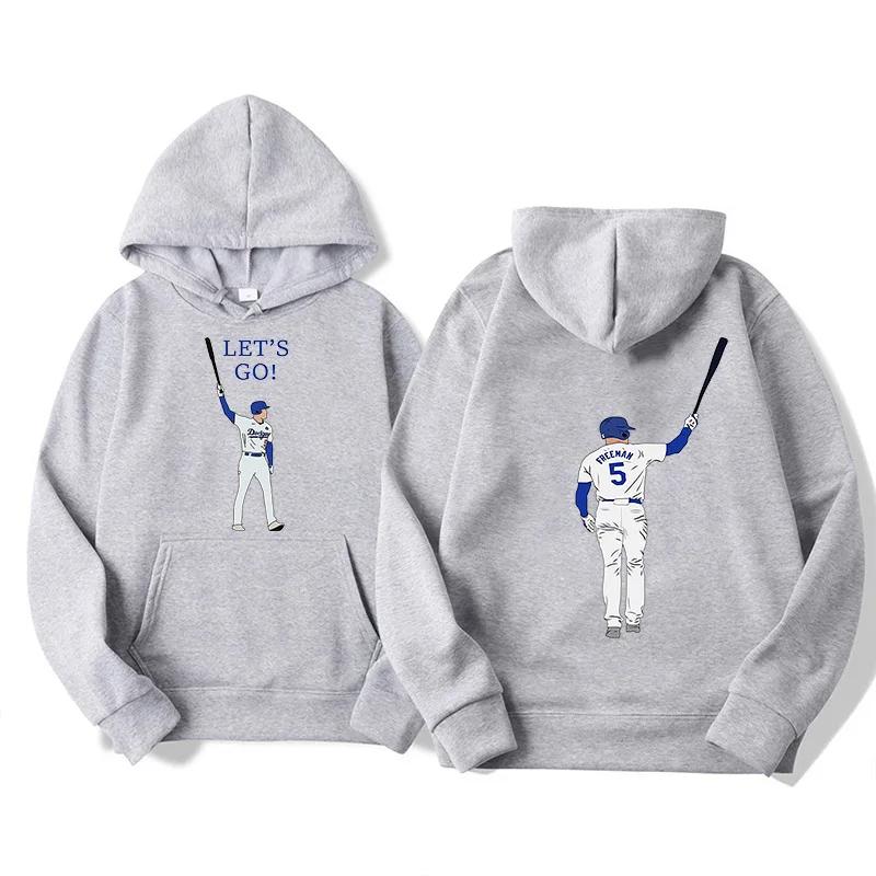 

Freddie Freeman Merch Hoodie Long Sleeve Women Men Hooded Sweatshirts Hip Hop Clothing Unisex Fashion Casual Streetwear Tops XS
