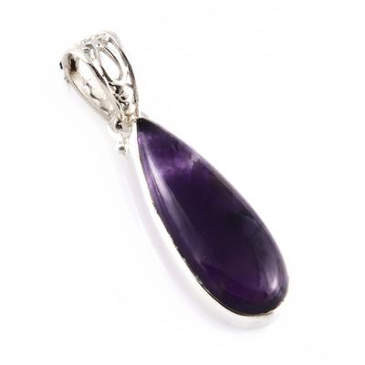 Natural Tiffany Stone Gemstone 925 Solid Sterling Silver Gift Pendant 1.6" W0u25