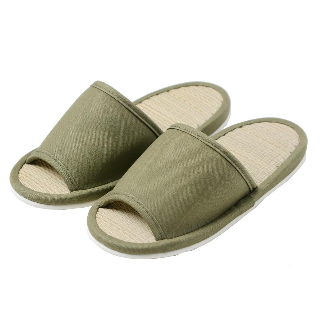 Hagiwara Igusa Slippers for Indoor Room M Made with Kurashiki Made in Japan Use, Green, Approx. 26cm, "Kibi", Shoes, Size, Unisex, Canvas,