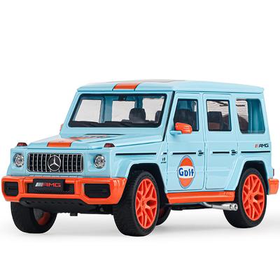 1/18 Scale Benz Gulf Oil G63 Series Level Toy Car, Die-cast Alloy Car, Audio-visual SUV, Children's Gift