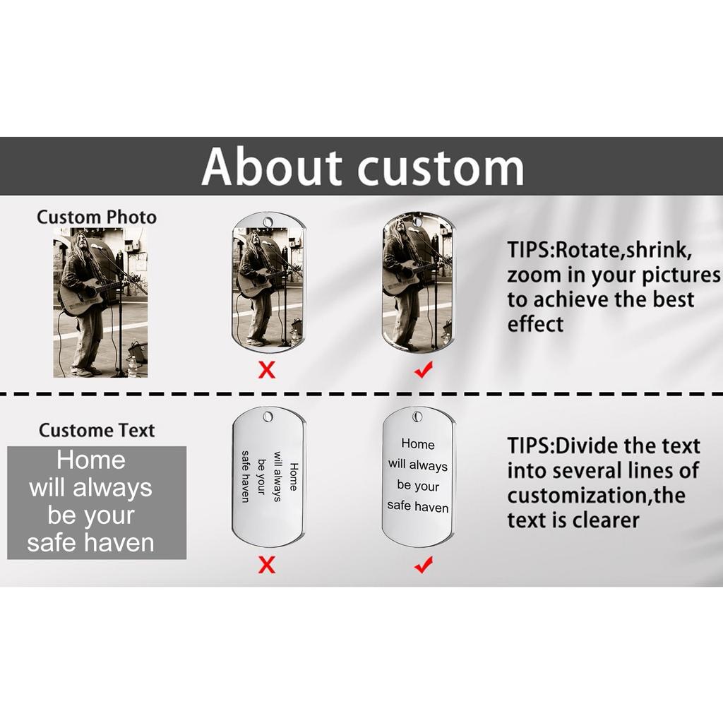 Impresión a color epoxi - Llavero de metal de acero inoxidable con letras personalizadas