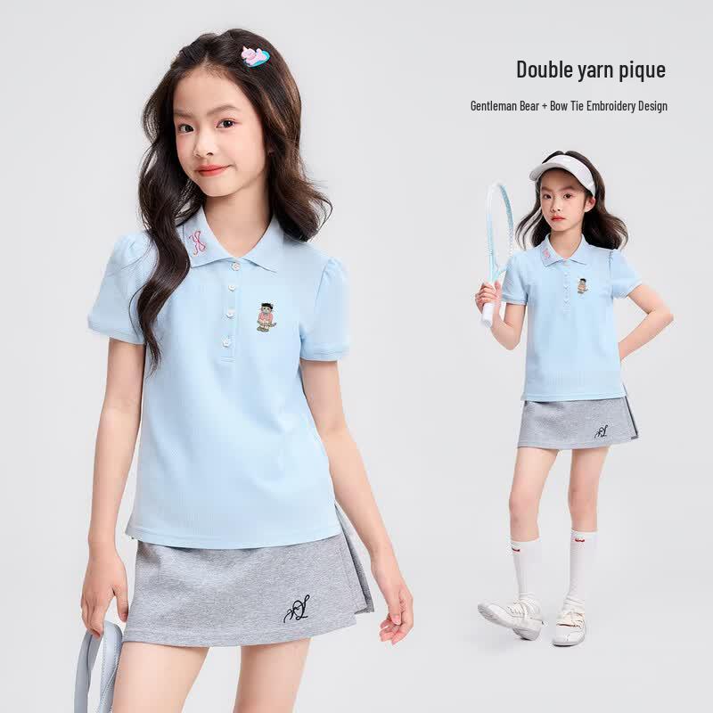 Girls' Breathable Short-Sleeve Summer T-Shirt
