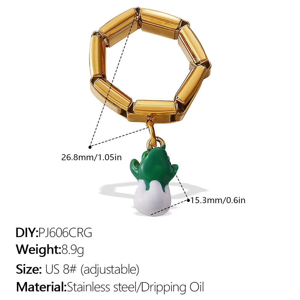 DIY pendant ring ring stainless steel gold-plated exaggerated multi-element pendant ring women