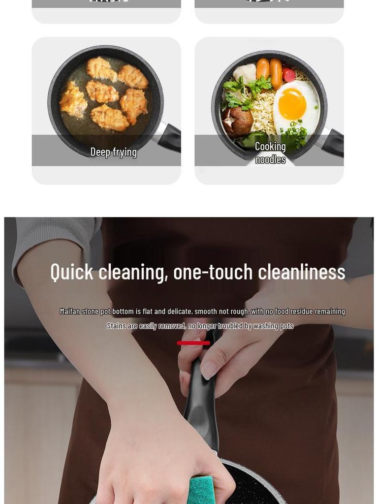Mini Maifan Stone Milk Pot: All-in-One Ramen, Noodle, Fry, Boil, and Soup Pot for Home Cooking and Kids' Food.