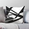 Abstract Geometrisch Zwart Wit Vierkant Kussensloop Polyester Linnen Fluweel Creatieve Rits Decor Auto Kussenhoes