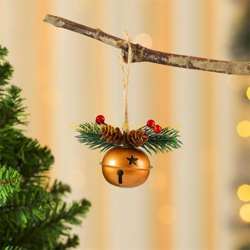 KX4B 5PCS Christmas Ornament Holiday Bells Decorations for Christmas Tree Decoration Retail Stores Window Display CN