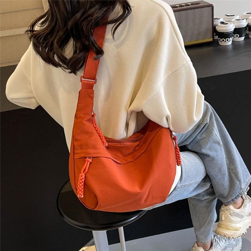 2024 NEW Dumpling Bags Nylon Bag for Girl Student Solid Color Fashion Shoulder Bags Crossbody Bag