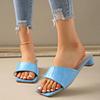 Luxury Women's Shoes Summer Comfortable Square Head Fish Mouth Middle Heel Beach Sandals Outdoor Casual Women's Sandals