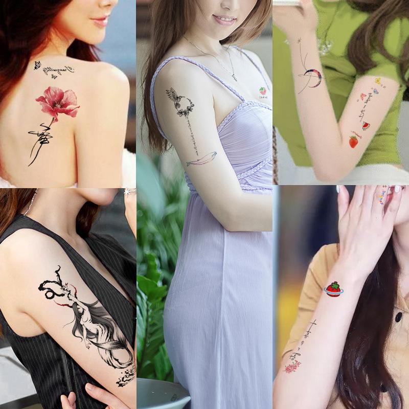 Beauty Sticker Cartoon Tattoo Sticker Temporary Waterproof Animation Flower Personalized Flower Arm Tattoo Sticker