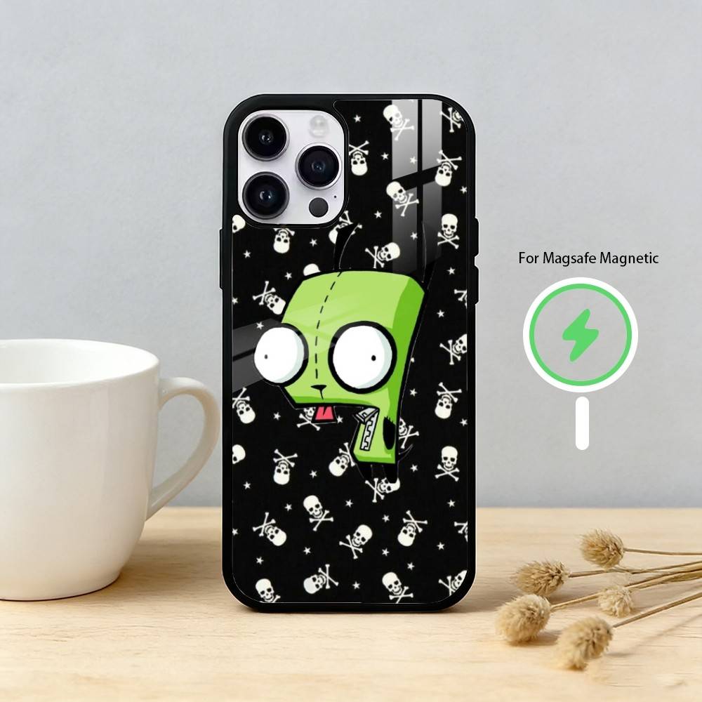 Cartoon I-Invader Zim Gir Phone Case For iPhone 17/16/15/14/13/12/Plus/Pro/Max for Magnetic Wireless Charging