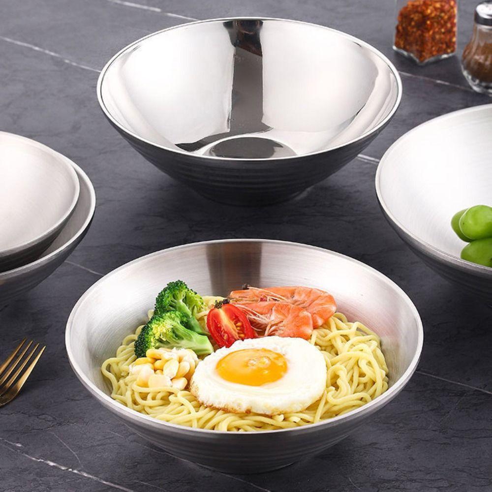 Heat Insulated Ramen Bowl Anti Fall Instant Noodles Bowl Smooth Double Layer Rice Bowl  Restaurant