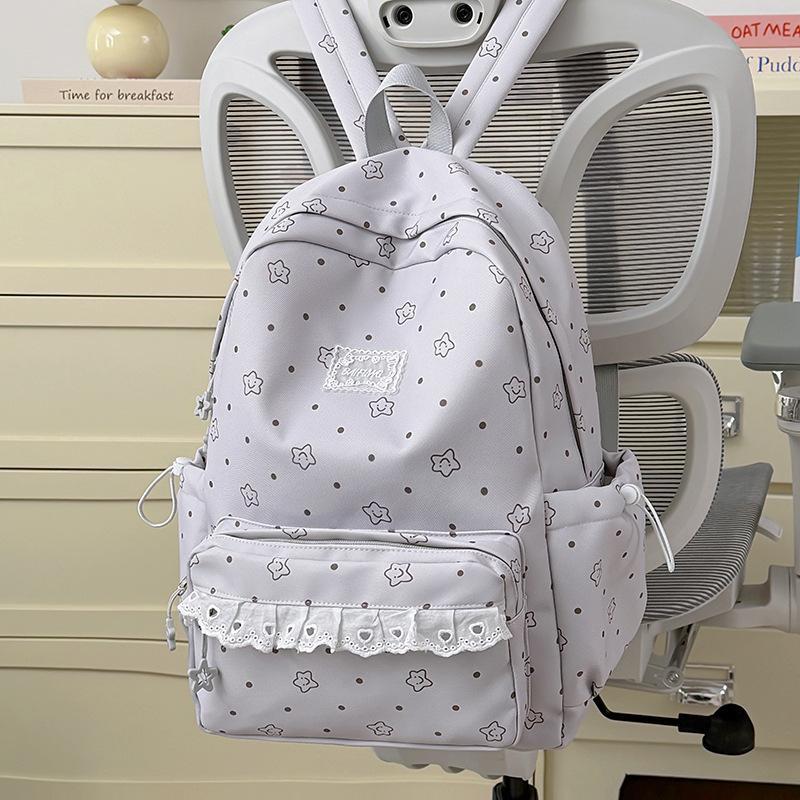 Schoolbag Japanese Lolita Style Lace Bow Lace Backpack Cute Girlfriend Style Shopping Trip Small Backpack
