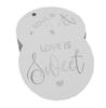 Inkdotpot 100 - Confezione da 100 etichette in carta stagnola color oro vero Love Is Sweet bomboniera da appendere