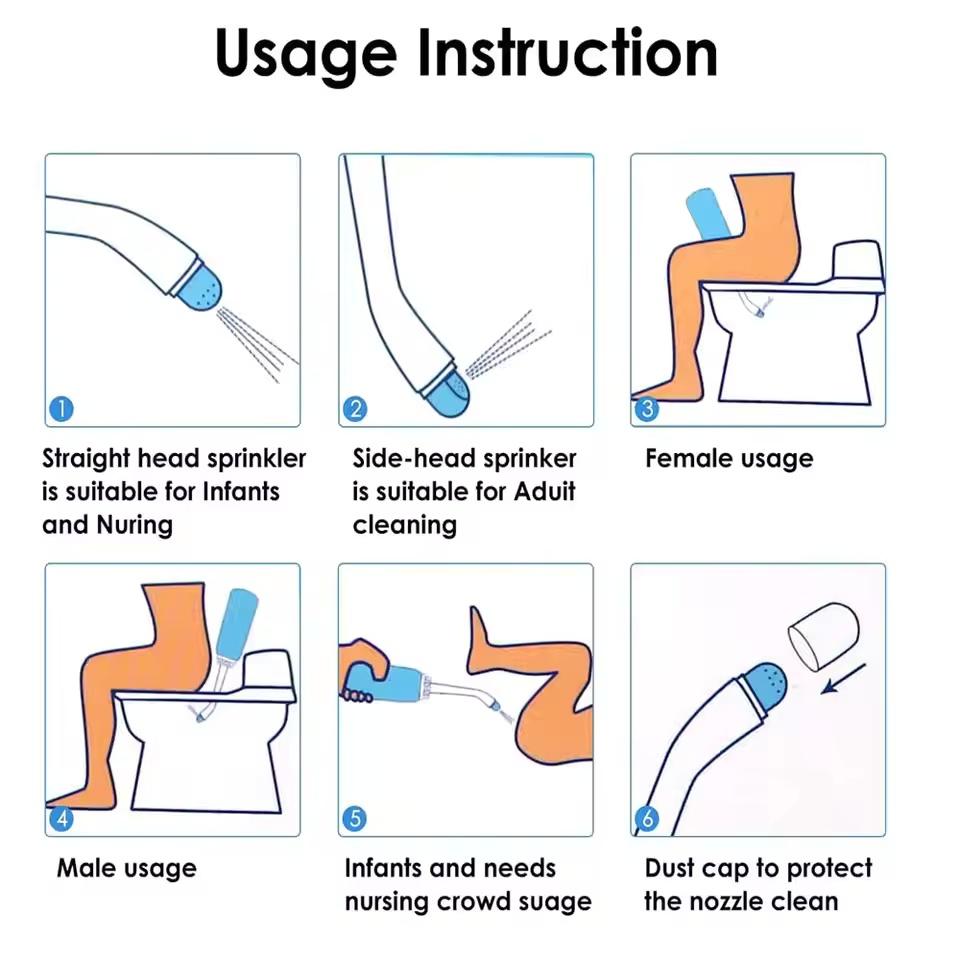 350/500ml Perineal Irrigation Spray Bottle Portable Bidet Spray for Pregnant Women Private Parts Baby Butt Shower Cleaning Tool
