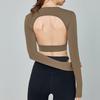 Ningbo Dashu Autumn and Winter Long-sleeved Yoga Clothes for Women with Chest Pads Tight-fitting and Beautiful Back Pilates