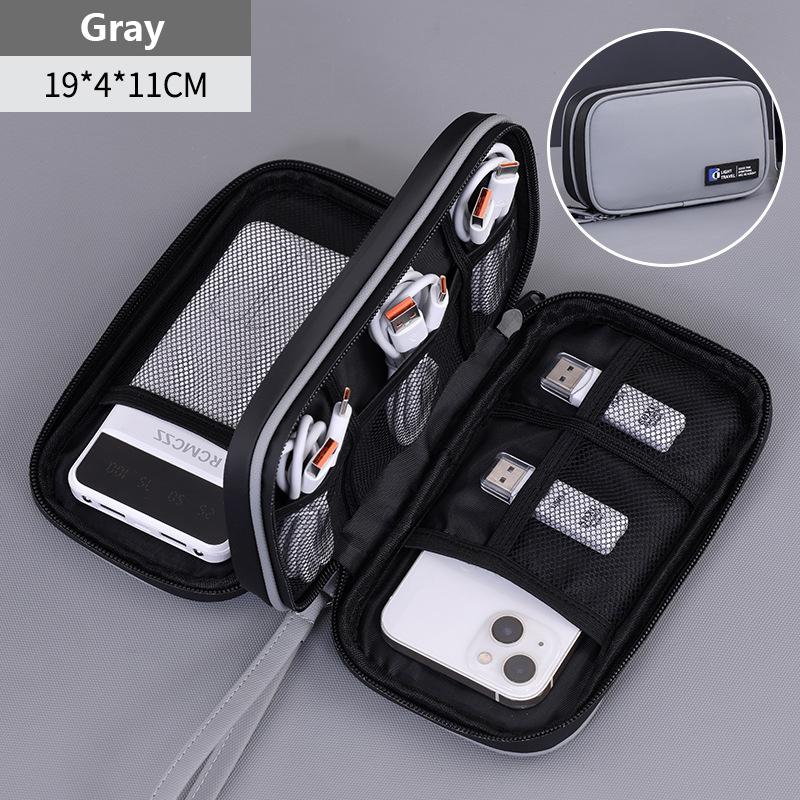 

Portable Small Accessories Data Bag Waterproof USB Drive Data Cable Storage Pouch Travel Business Trip Organizer Zipper Bags серый