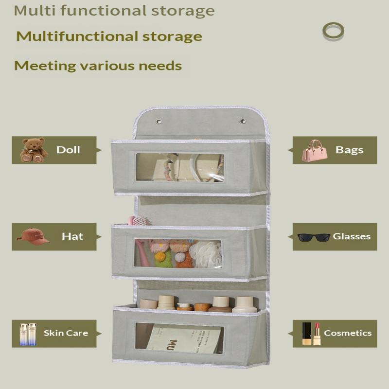 Over The Door Hanging Organizer with Clear Windows Multi Large Capacity Pockets Durable for Bedroom Bathroom Closet Use