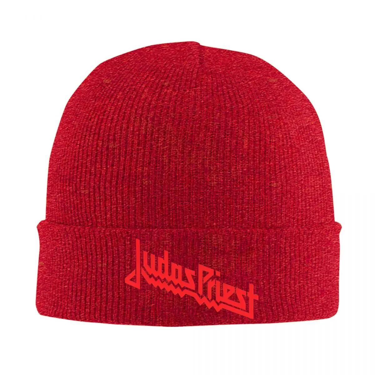 

Judas Priest Metal Band Beanie Hats Red Music Logo Street Y2K Caps Unisex Hippie Knitted Hat Winter Thermal Elastic Beanie Hat