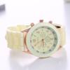 Spot GENEVA Silicone Watch Colored Jelly Student Leisure Watch Three Eyes No Diamond Geneva Watch