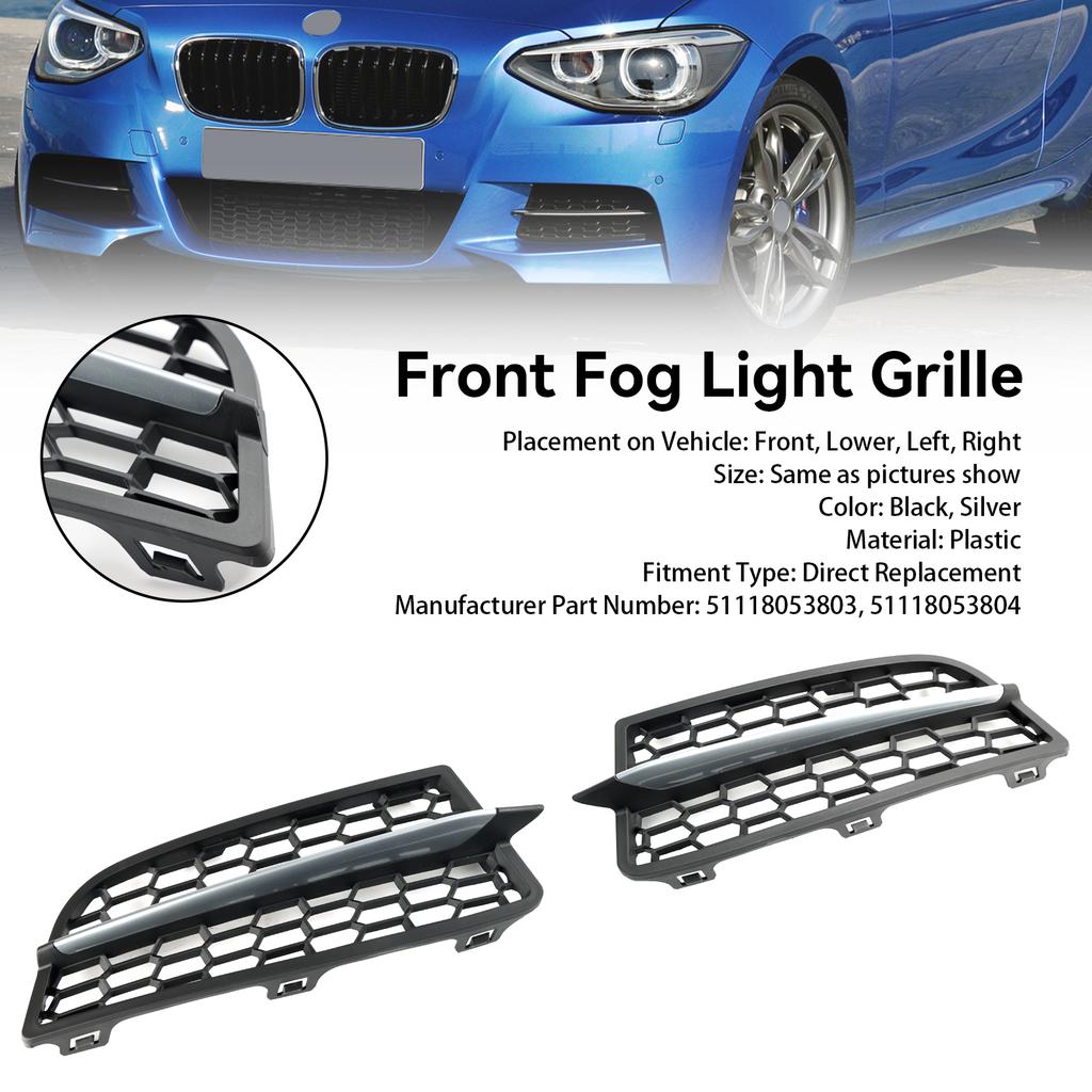 2 STÜCK Stoßstange Nebelscheinwerfer Abdeckung Blende Grill Gitter Passform BMW F20 F21 2011-2015 M