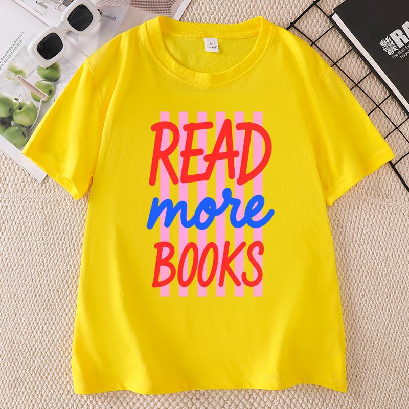 READ More Books Graphic T Shirts Casual Cotton Short Sleeve Printed Tshirts Book Lover Bookworm Tshirts Unisex Clothing