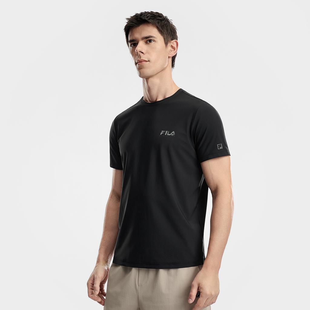 FILA Fitness T Shirts Men's Jet Black Crew Neck Straight Fit A51M621107FBK