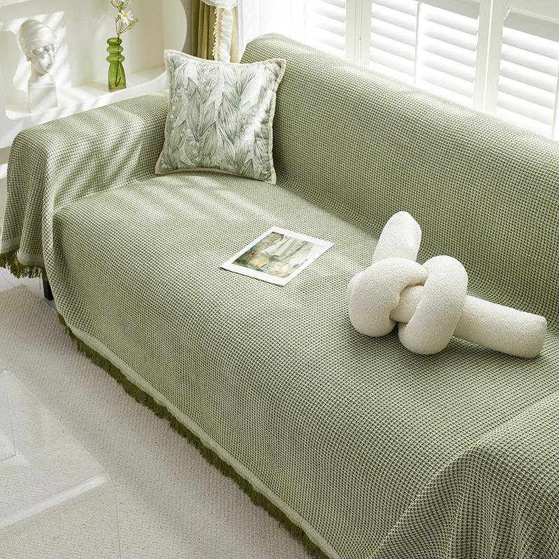 Ręcznik na sofę z pełnym pokryciem w kolorze Ins Cream Wind z bawełnianej przędzy Koc kempingowy Pokrowiec na poduszkę sofy Uniwersalny na cały sezon Wszystko w cenie