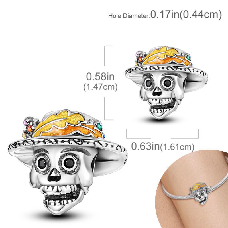 New Copper Halloween Skull Pumpkin Charm Bead Fit Original Pendant Bracelet Diy Halloween Holiday Decoration Souvenirs