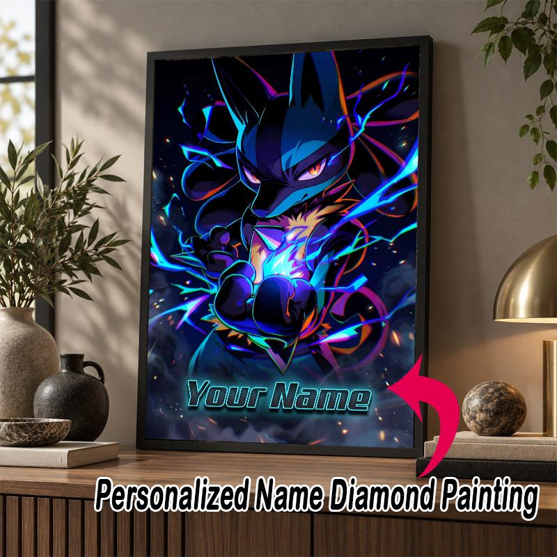 Personalized Greninja Diamond Art Custom Name 5D Diamond Painting Full Drill DIY Craft