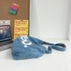 Letter Print Denim Crossbody Bag Large Capacity Student Shoulder Bag Men's Women's Handbags
