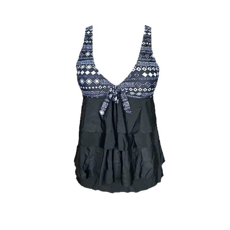 European & American Plus Size Rhombus Split Swimsuit for Women