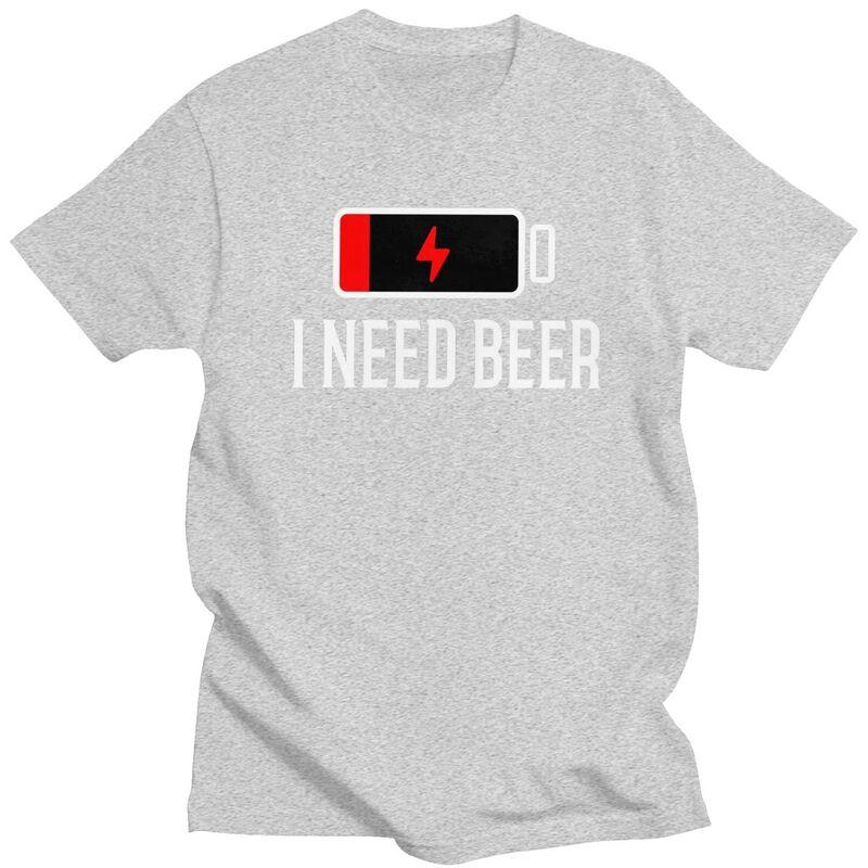 Individuelle Ich Brauche Bier T-Shirts für Herren Kurzarm T-Shirt Modische T-Shirts Reines Baumwoll-T-Shirt Geschenkidee