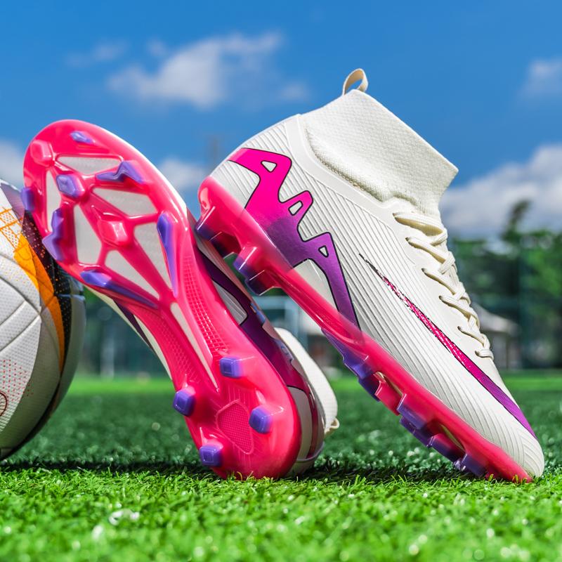 Scarpe da Calcio Alte da Uomo Leggere FG AG Tacchetti Lunghi Scarpe da Calcio per Adulti Leggere Allenamento Atletico Professionale
