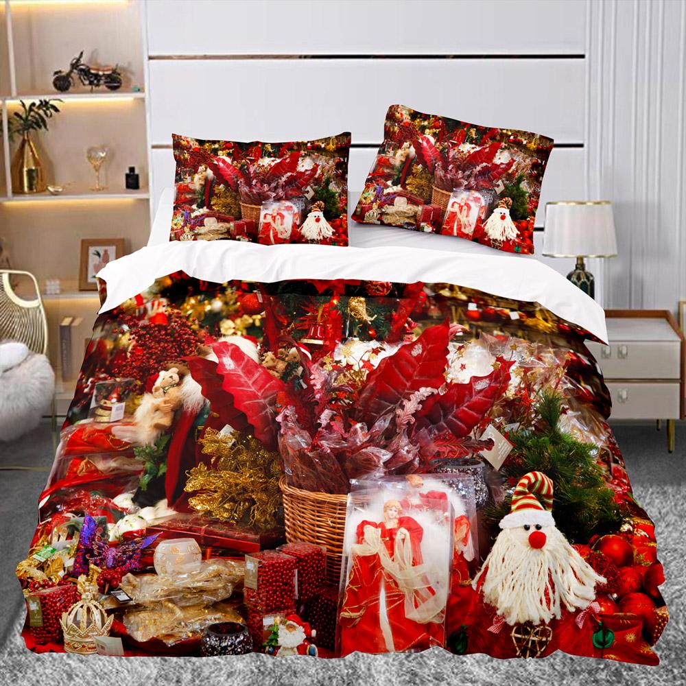 Рождественский подарок с узором пододеяльник комплект постельного белья для детей — фото 15