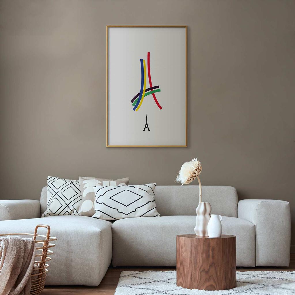 Plakat - Wieża Eiffla - Grafika Kolorowa - Abstrakcja