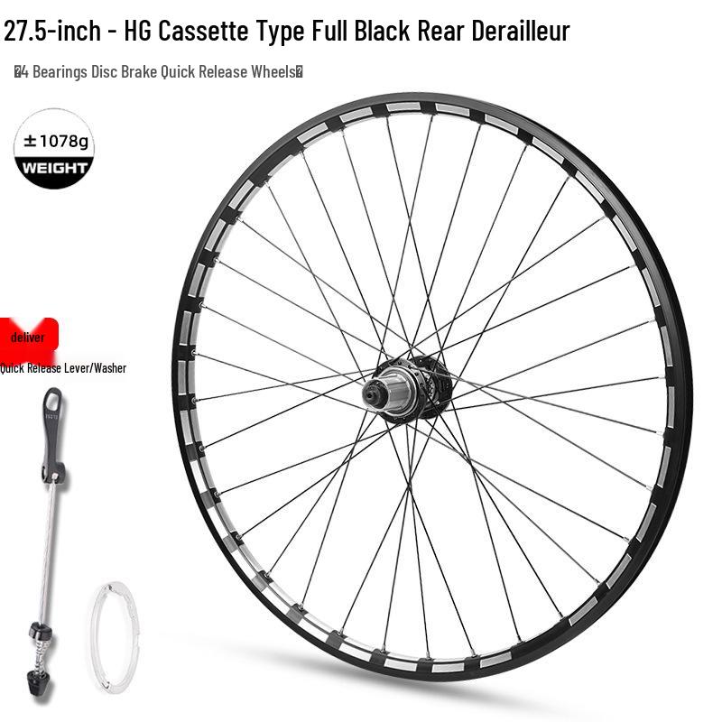 Mountain Bike Wheelset: 26/27.5/29 Inch, Front & Rear Quick Release, Disc Brake Compatible
