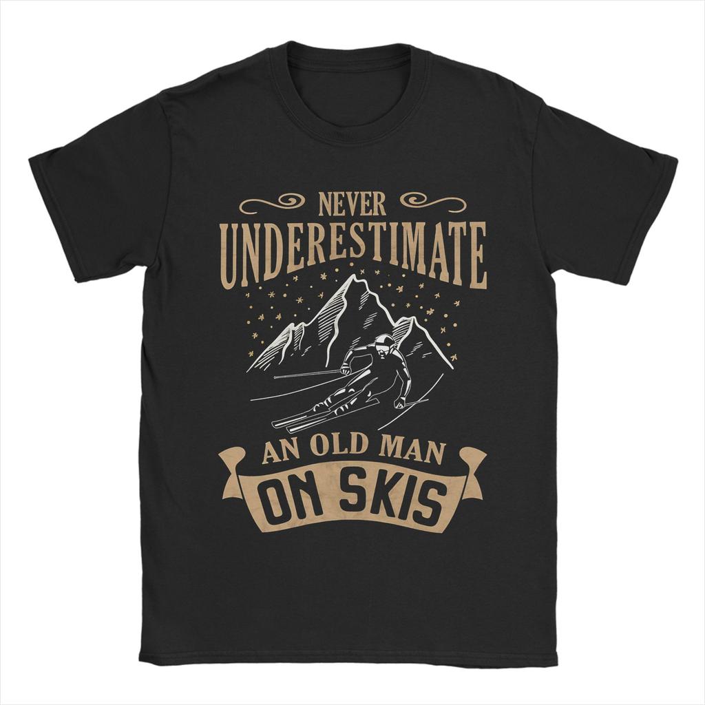 Ski Dad Funny Cute Winter Skiing TShirt Beach  100 Cotton T Shirts For Mens Fashion Design Shirt ShortSleeved Y2K Fun Top Tees