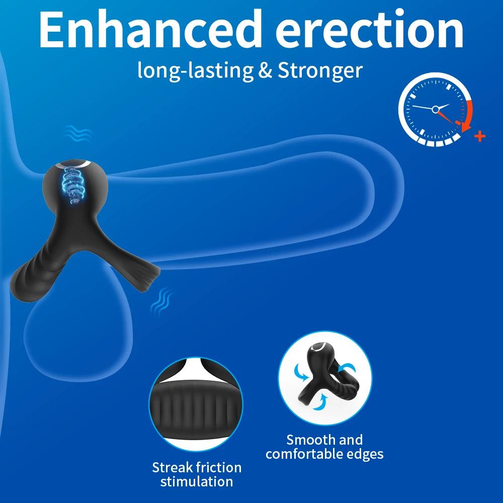Penisring mit Bluetooth-Fernbedienung und Vibrationsfunktion, verzögerte Ejakulation, Penisring-Vibrator, Sexspielzeug für Erwachsene, Masturbator für Männer