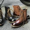 Classic trendy tooling boots high-top men's casual round head retro platform short boots British style Martin boots Ami Kaji