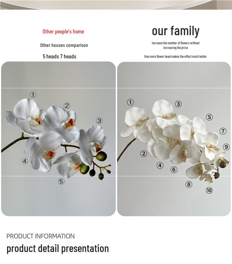 White Phalaenopsis Artificial Floral Arrangement - Realistic High-End Decorative Accent