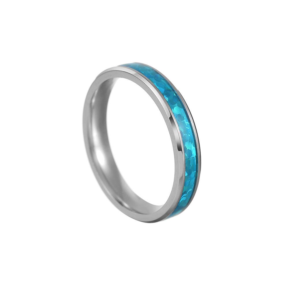 Luxury Man Blue White Opal Stone Ring Promise Love Engagement Rings For Couple