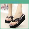 Sommerliche Blumenmuster-Keilflip-Flops für Damen mit atmungsaktiver EVA-Sohle und rutschfestem Design