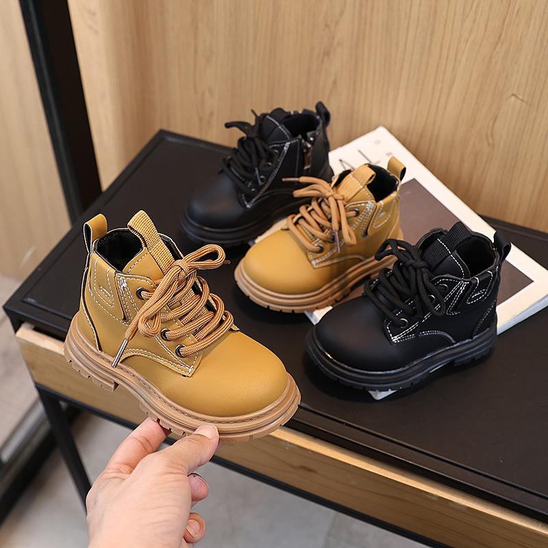 Vintage British Style Unisex Kids Non Slip Soft Sole Ankle Martin Boots