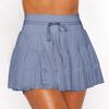 Wish Fashion Lace-Tied Pleated Safety Skirt: Summer Anti-Exposure Mesh Overlay