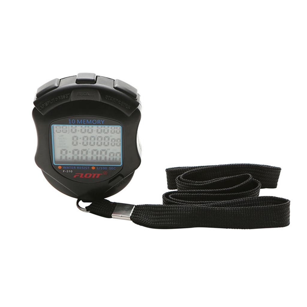 Professioneller Timer Stoppuhr 10/30/60/100 Runden Speicher Digitale Sportstoppuhr mit Countdown-Timer Wasserdichte Stoppuhr