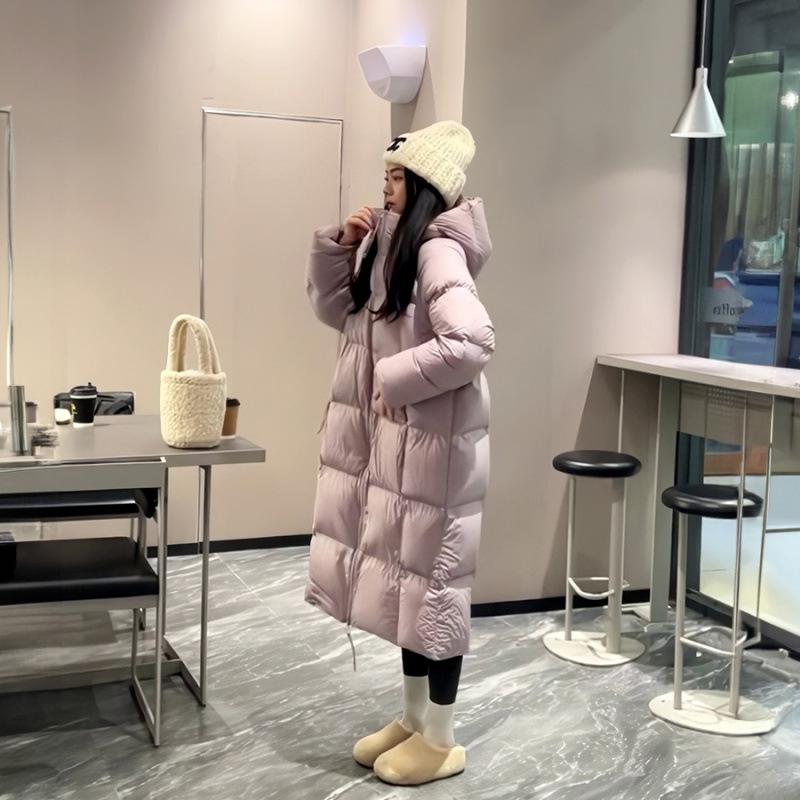 Cloud puff down cotton clothes women's medium and long new thickened winter bread clothes cotton clothes over the knee jacket