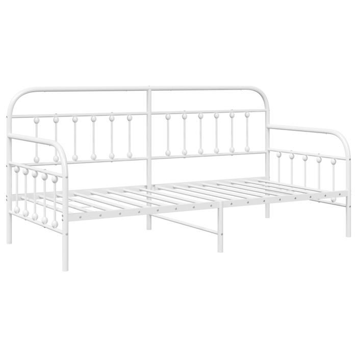 Lit Aday vidaXL Blanc 107x203 cm Acier 42002648